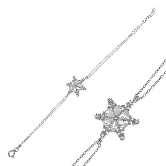 Silver Snow Flower Women’s Bracelet