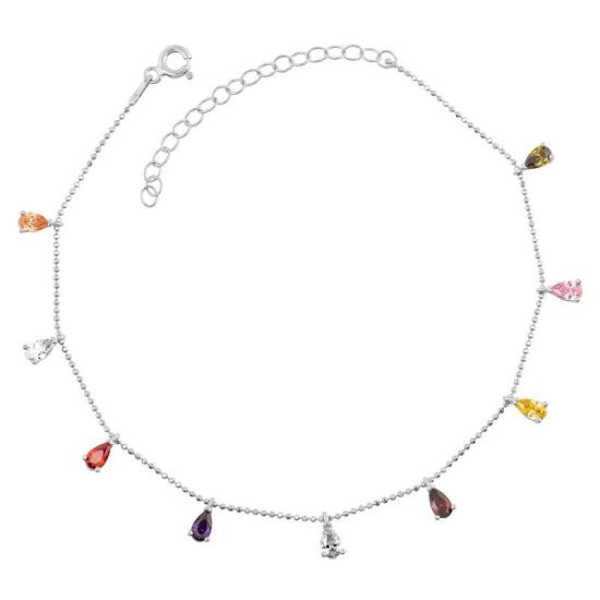 Silver Colored Drop Women’s Anklet