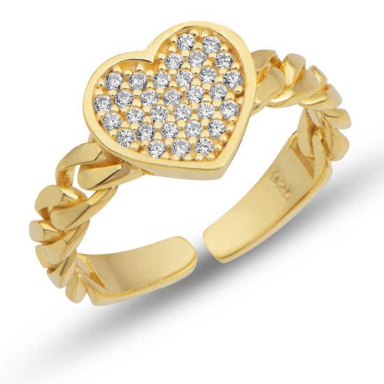 Adjustable Silver Gold Heart Women’s Ring