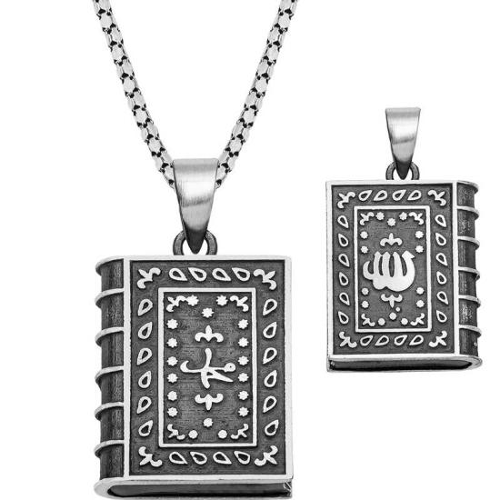 Silver Openable Amulet Necklace with Allah Written Inside
