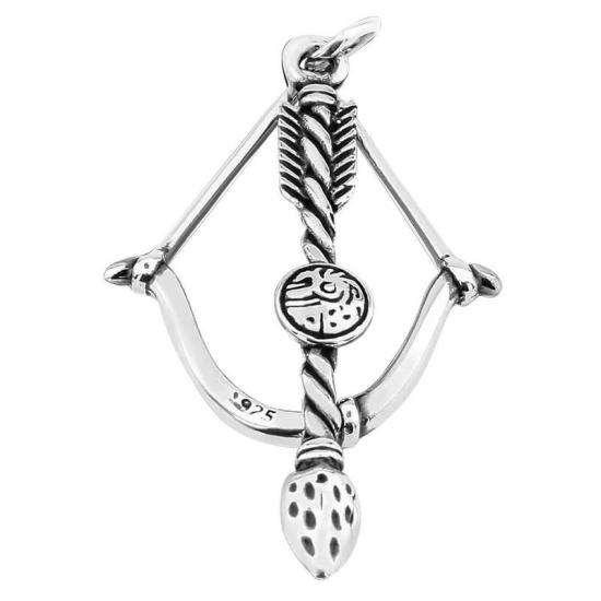 Silver Arrow Bow Men’s Pendant