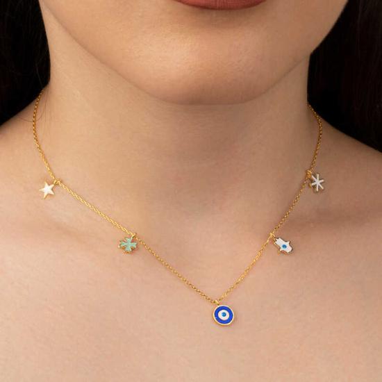 Silver Gold Evil Eye Lucky Women’s Necklace