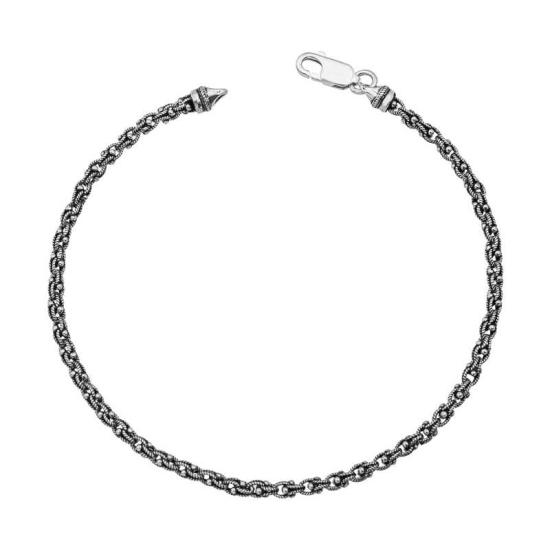 Silver Oxidized Albanian Chain Bracelet