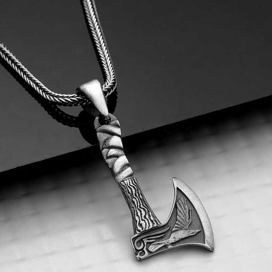Silver Axe Necklace
