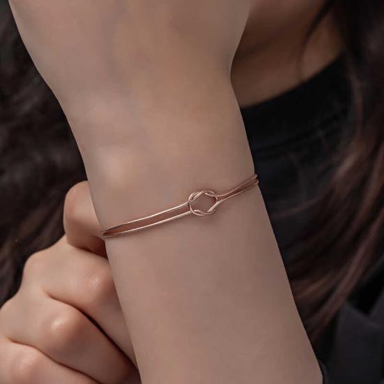 Silver Rose Love Knot Women’s Bracelet