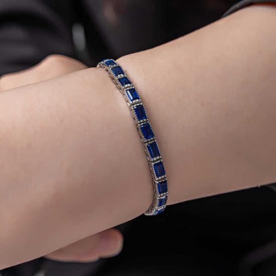 Silver Blue Stone Waterway Women’s Bracelet