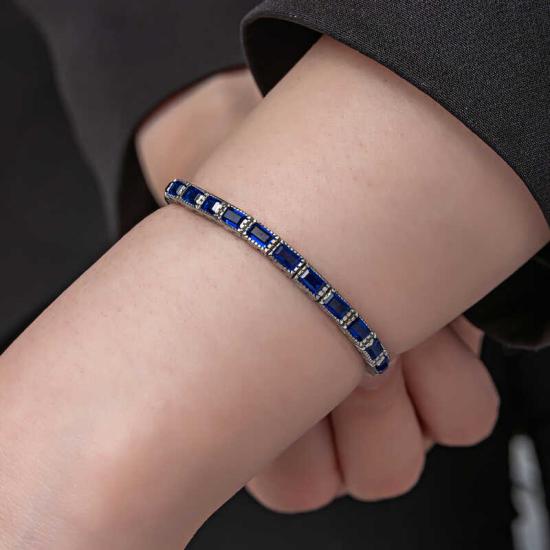 Silver Blue Stone Waterway Women’s Bracelet