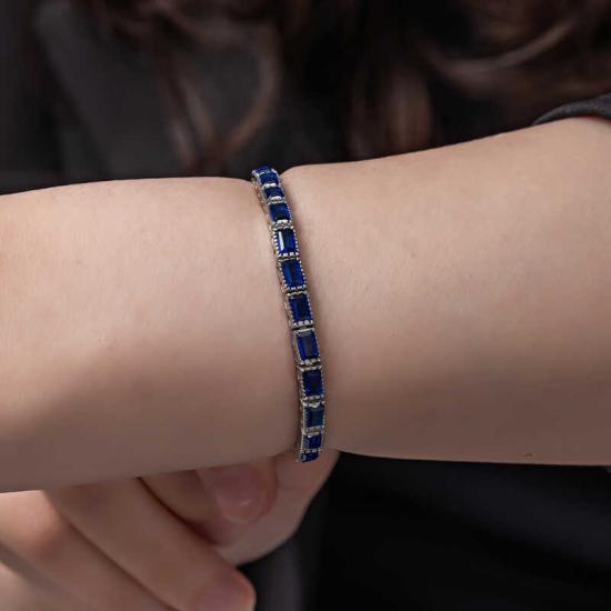 Silver Blue Stone Waterway Women’s Bracelet