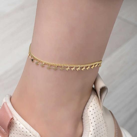 Silver Gold Butterfly Anklet