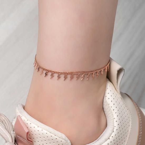 Silver Rose Lightning Anklet
