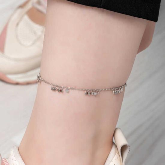 Silver Sequin Anklet