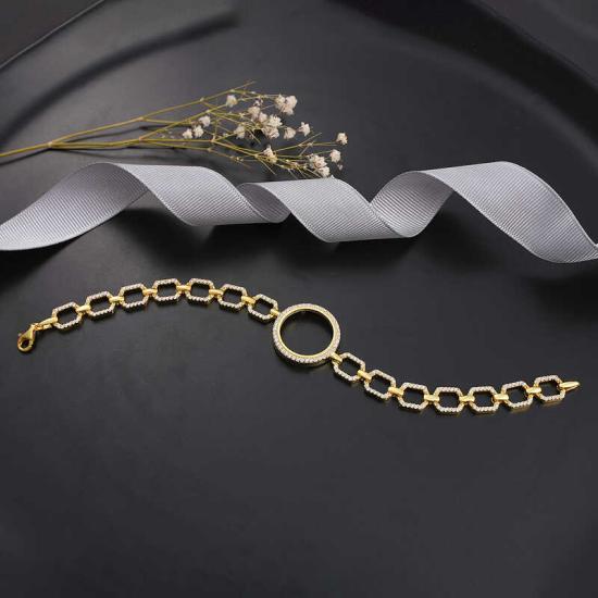 Gold Plated Women’s Bracelet with Silver Quarter Attachment