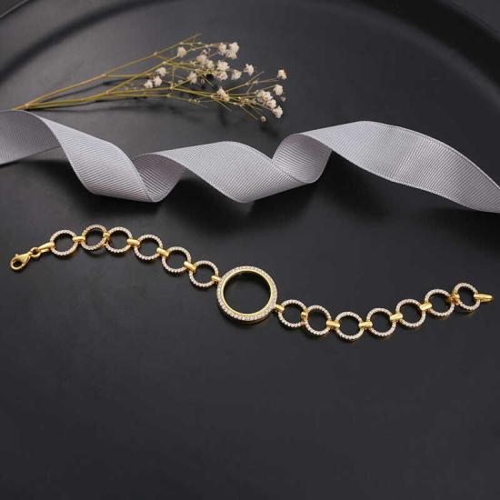 Gold Plated Women’s Bracelet with Silver Quarter Attachment