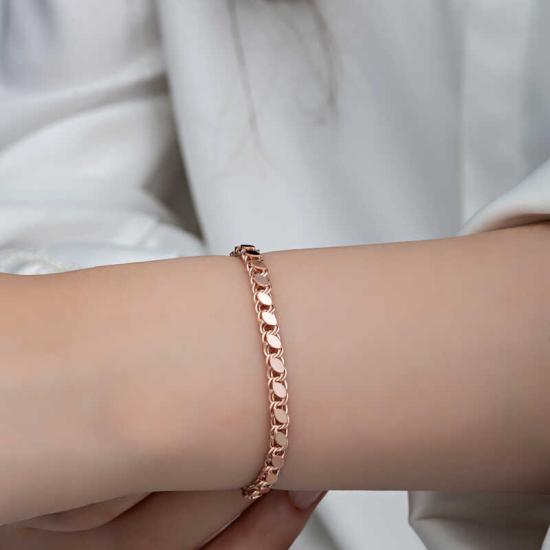 Silver Rose Sequined Chain Bracelet for Women