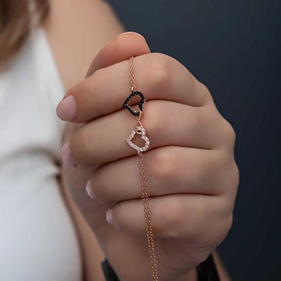 Silver Rose Heart Infinity Women’s Bracelet