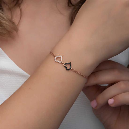 Silver Rose Heart Infinity Women’s Bracelet