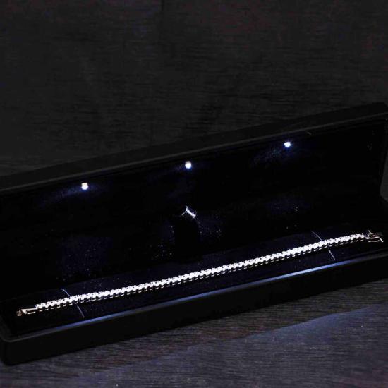 Silver Illuminated Boxed 4 mm White Stone Waterway Women’s Bracelet