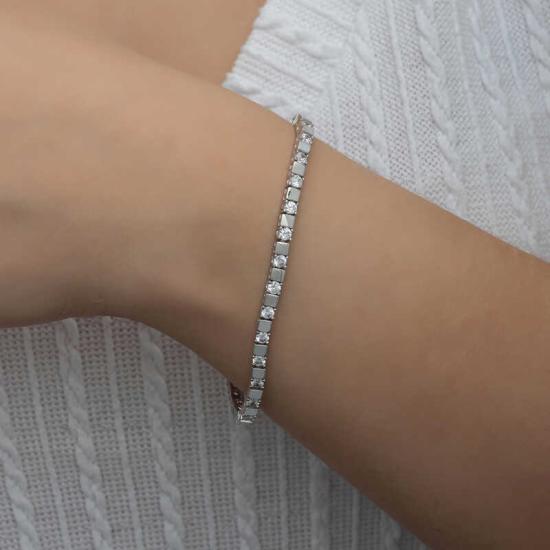 Silver White Stone Waterway Women’s Bracelet