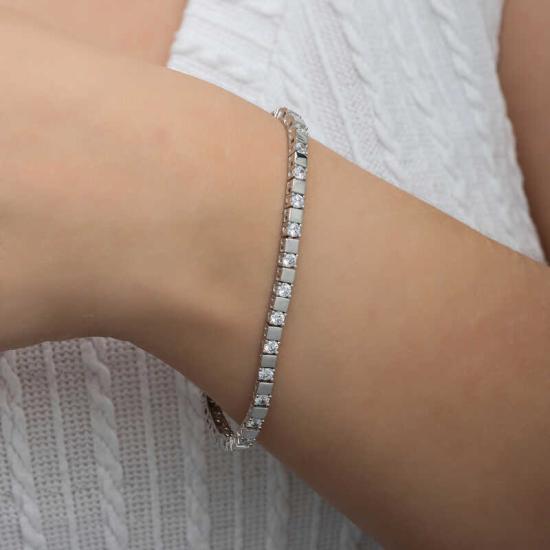 Silver White Stone Waterway Women’s Bracelet