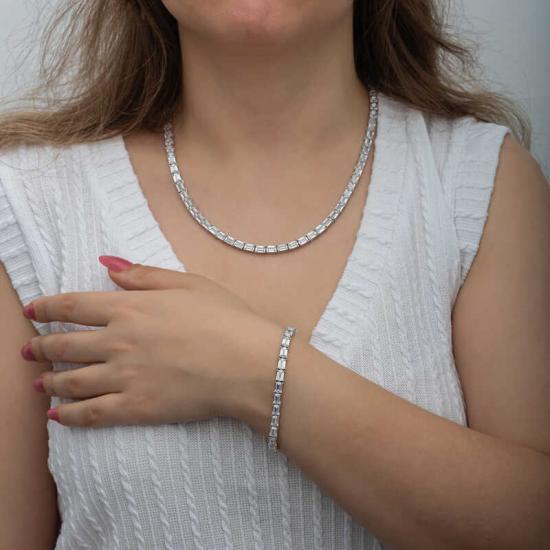 Silver White Stone Waterway Women’s Set