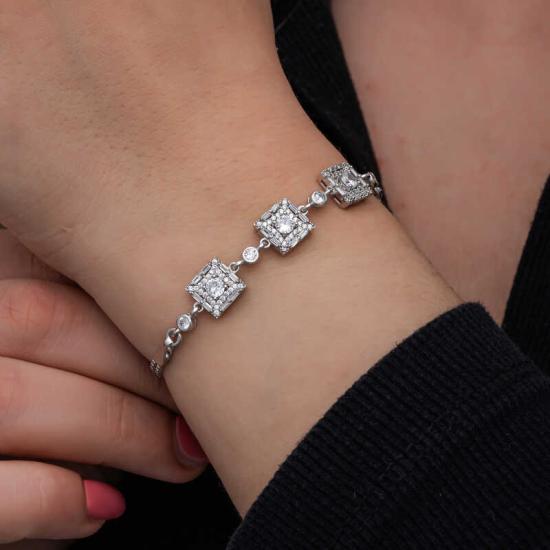 Silver Baguette Stone Women’s Bracelet