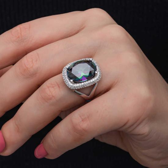 Silver Mystic Stone Women’s Ring