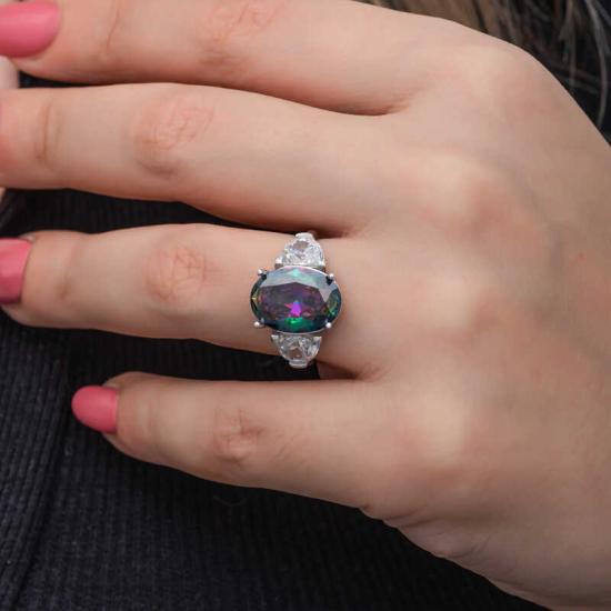 Silver Mystic Zircon Stone Women’s Ring