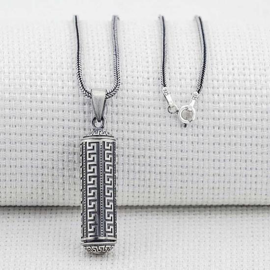 Silver Openable Amulet Container Necklace