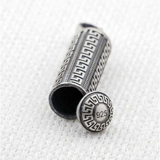 Silver Openable Amulet Container Necklace