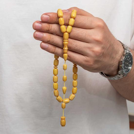 Pressed Amber Prayer Beads