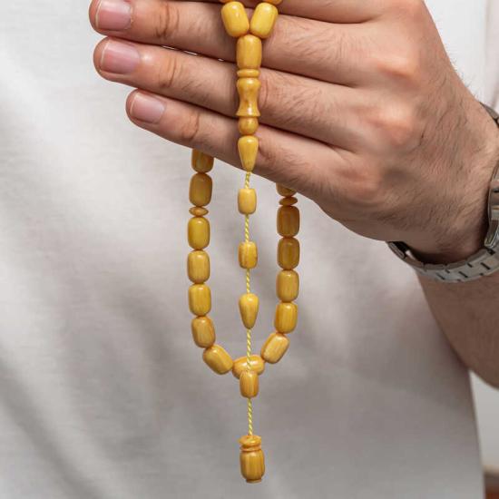 Pressed Amber Prayer Beads