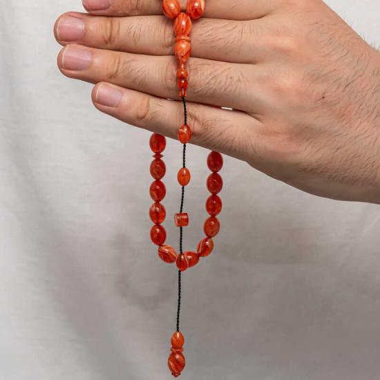 Pressed Amber Prayer Beads