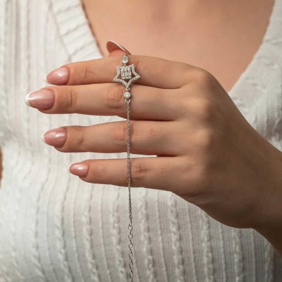 Silver Baguette Stone Star Women’s Bracelet