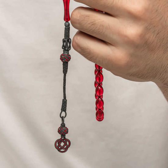 Silver Kazaz Tasseled Tightened Amber Prayer Beads