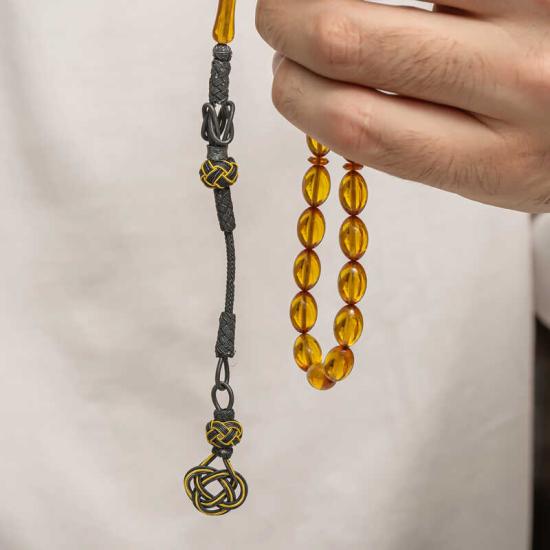 Silver Kazaz Tasseled Tightened Amber Prayer Beads