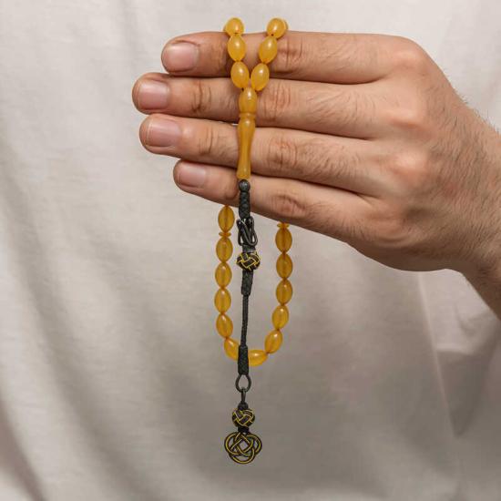 Silver Kazaz Tasseled Tightened Amber Prayer Beads