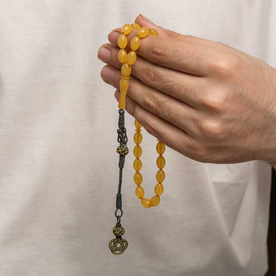 Silver Kazaz Tasseled Tightened Amber Prayer Beads