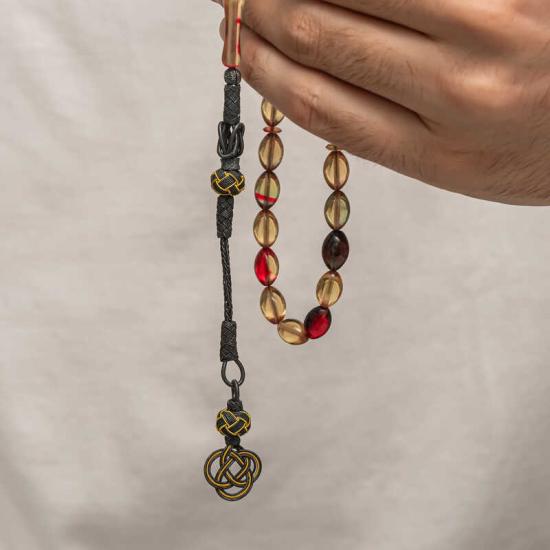 Silver Kazaz Tasseled Tightened Amber Prayer Beads