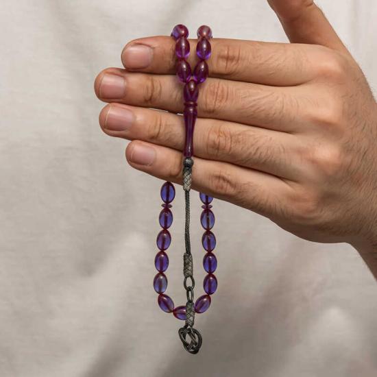 Silver Kazaz Tasseled Tightened Amber Prayer Beads