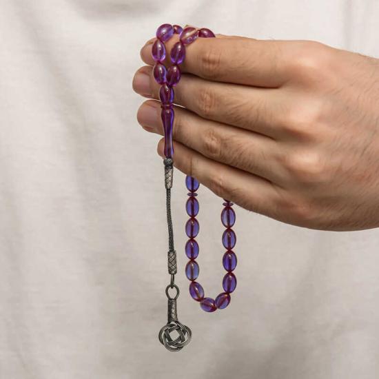 Silver Kazaz Tasseled Tightened Amber Prayer Beads