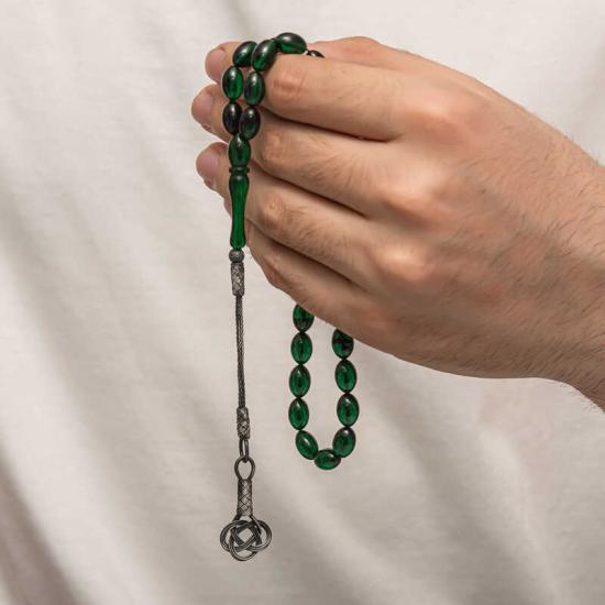 Silver Kazaz Tasseled Tightened Amber Prayer Beads