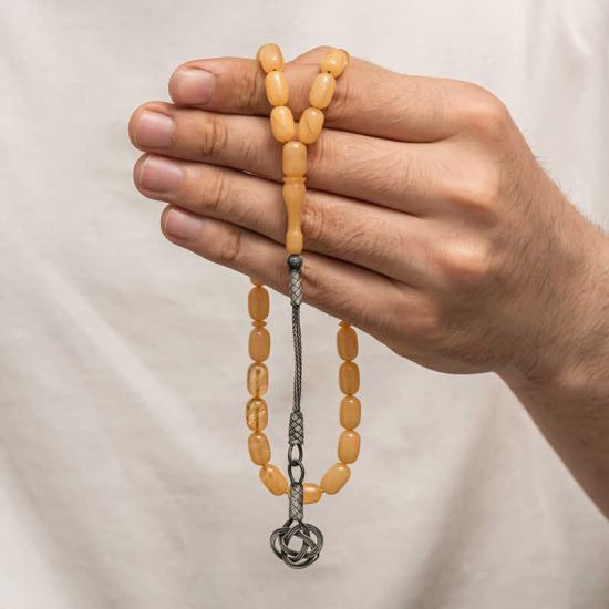 Silver Kazaz Tasseled Tightened Amber Prayer Beads