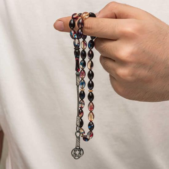 Silver Kazaz Tasseled Tightened Amber Prayer Beads