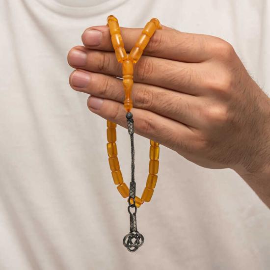Silver Kazaz Tasseled Tightened Amber Prayer Beads