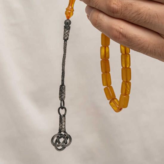 Silver Kazaz Tasseled Tightened Amber Prayer Beads
