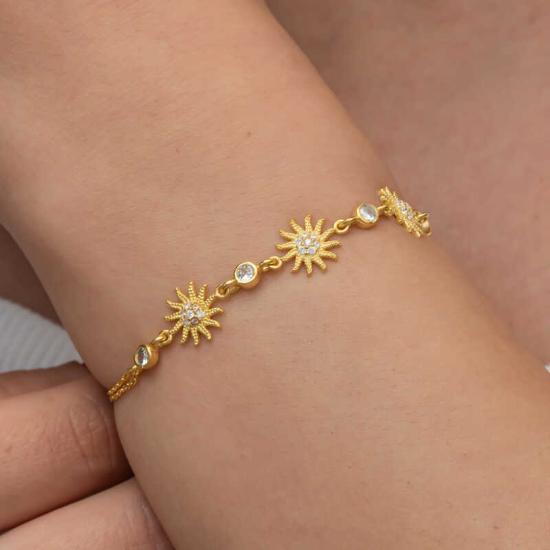 Silver Gold Sun Women’s Bracelet