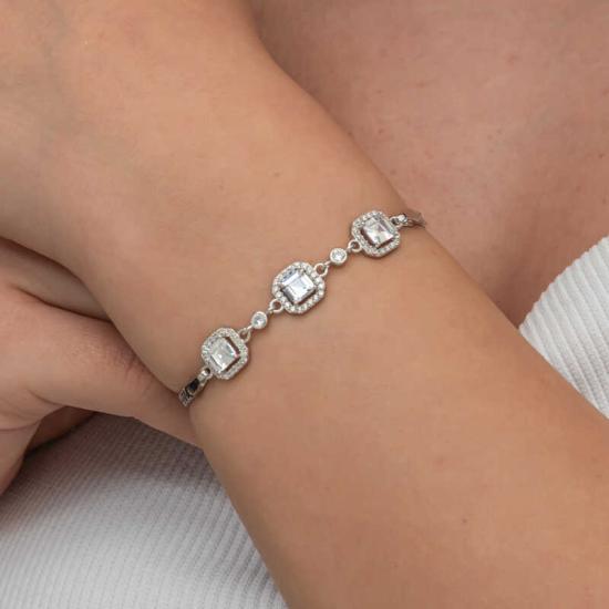 Silver Triple Square Women’s Bracelet