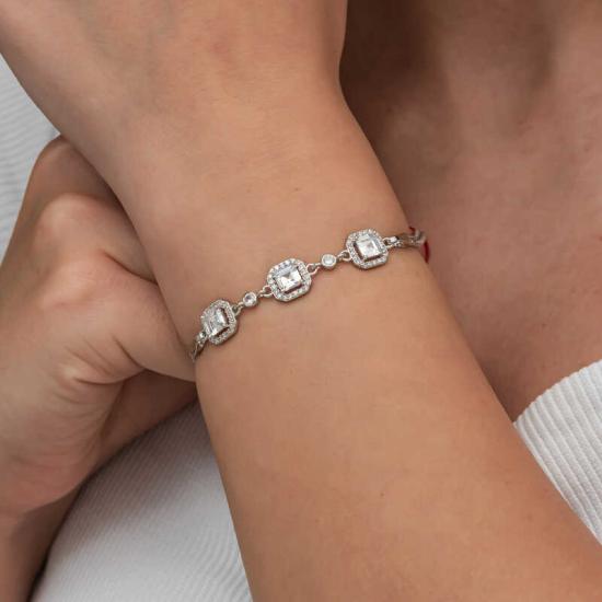 Silver Triple Square Women’s Bracelet