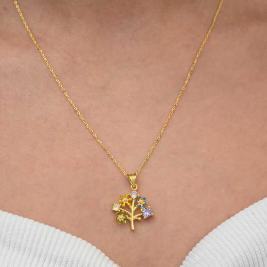 Silver Gold Color Tree of Life Women’s Necklace