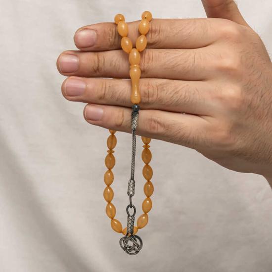 Silver Kazaz Tasseled Tightened Amber Prayer Beads